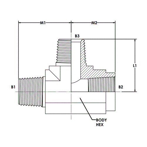 16MP-16FP-16MP TEE FORGED