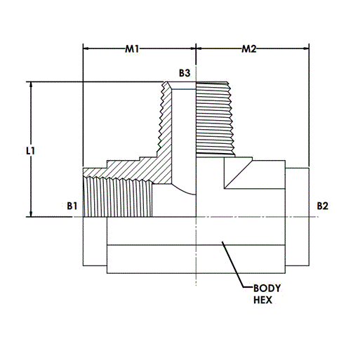 02FP-02FP-02MP BRANCH TEE BRASS