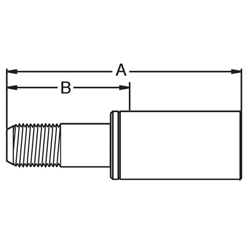 MALE MP 1" LONG TUBE 4.725"