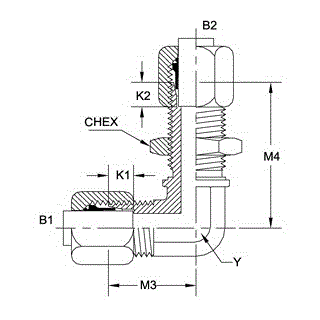 04BT-04BT BLKHD 90? ELB WITH LOCK NUT ST