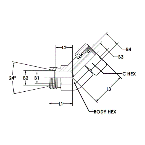 L28MBT-L28FMS 45? W/O TUBE NUT & SLEEVE