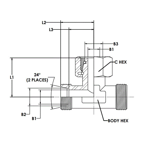 S12MBT-S12MBT-S12FMS TEE W/O NUT & SLEEV