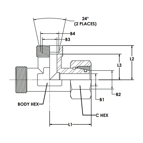 L35MBT-L35FMS-L35MBT TEE W/O NUT & SLEEV