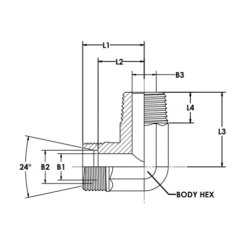 L10MBT-06MBSPT 90? W/O TUBE NUT & SLEEVE