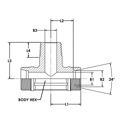 L18MBT-L18MBT-08MBSPT TEE W/O NUT &SLEEV