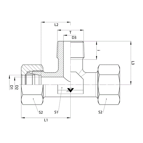 L18MBT-L18MBT-08MBSPT BRANCH TEE STNLS