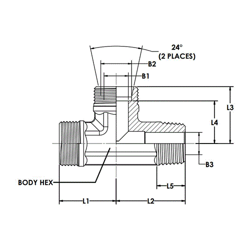 E08MBT-02MBSPT-E08MBT TEE W/O NUT & SLEE