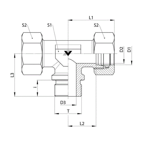 L22MBT-L22MBT-12MBSPP CF BRANCH TEE STNL