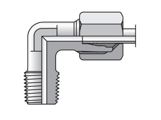 Picture of WE10S3/8NPTCF - EO/EO-2 90° Elbow, Male Connector - WE-NPT