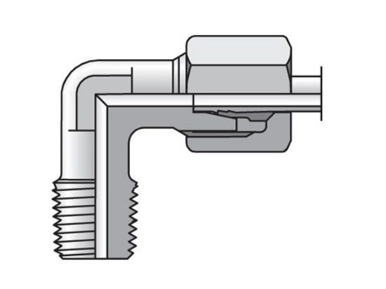 Picture of WE06LR71 - EO/EO-2 90° Elbow, Male Connector - WE-R keg